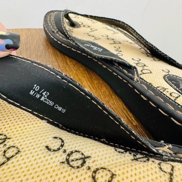 BOC black Leather Strap Thong Sandals Women’s Size 10 - Picture 7 of 9